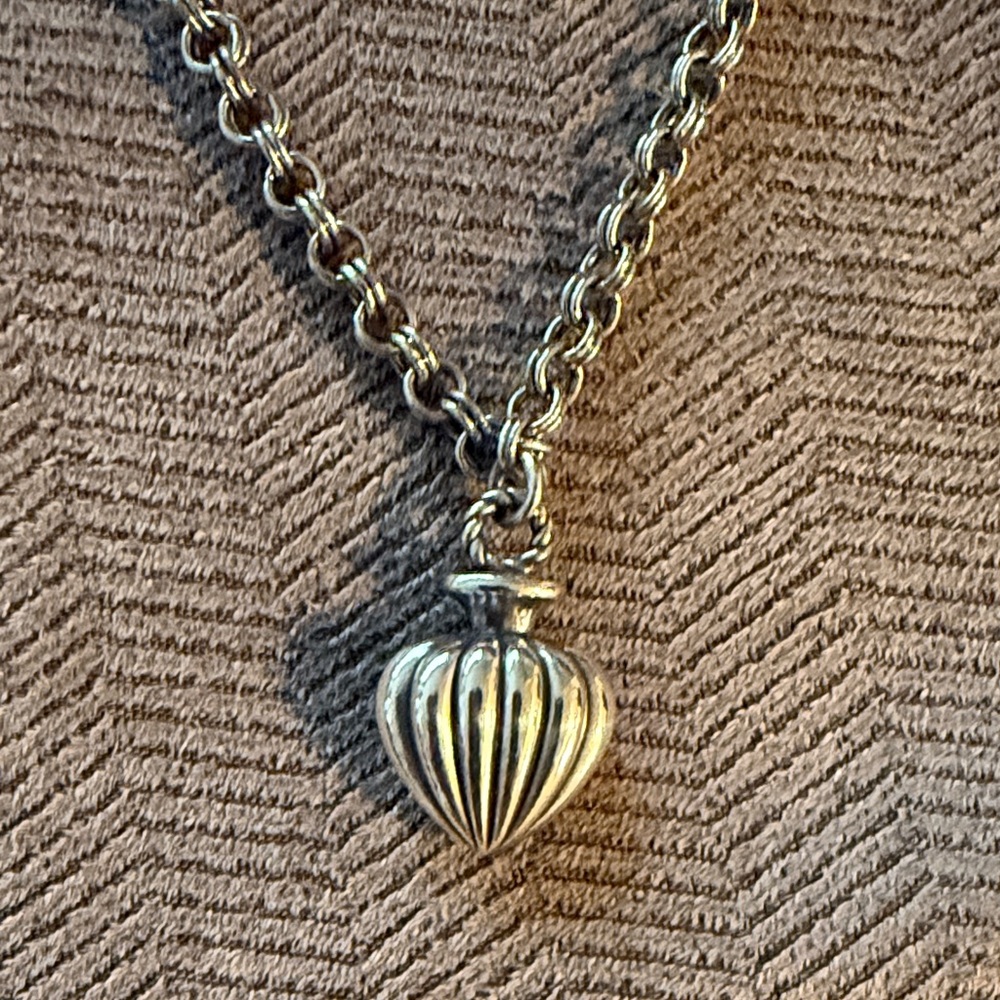 Brighton Silver Puff Heart Necklace - NEW!!